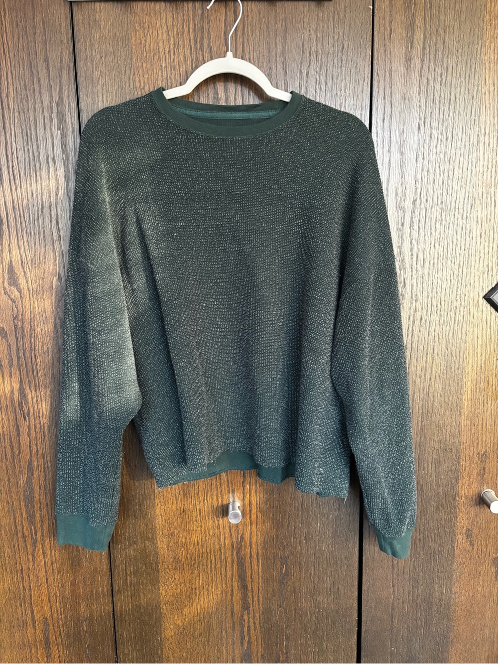 Nike Women’s Olive Green Textured Crewneck Sweatshirt